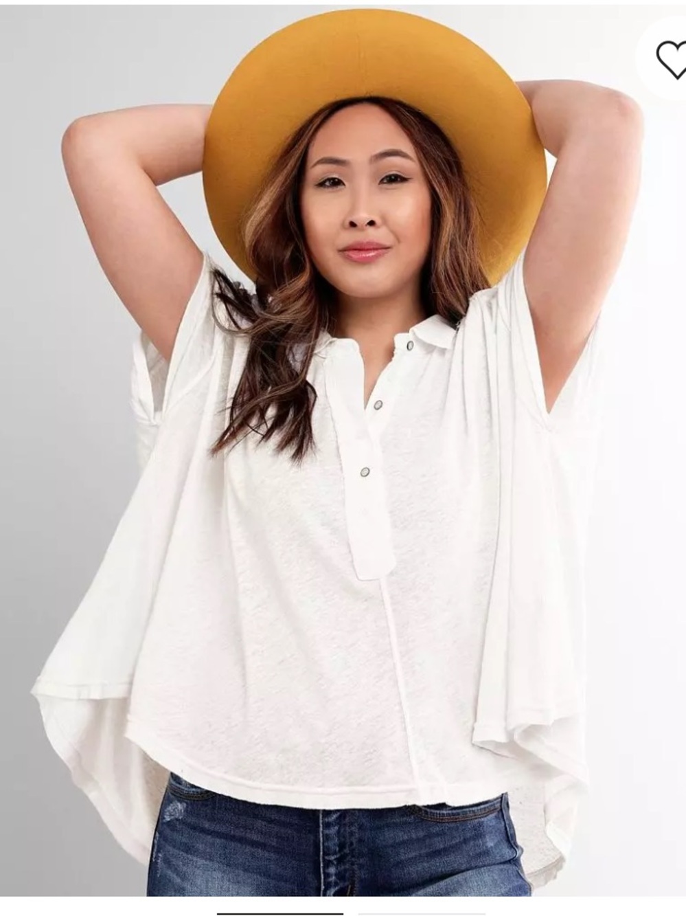 Free People Low Down Henley in Ivory!